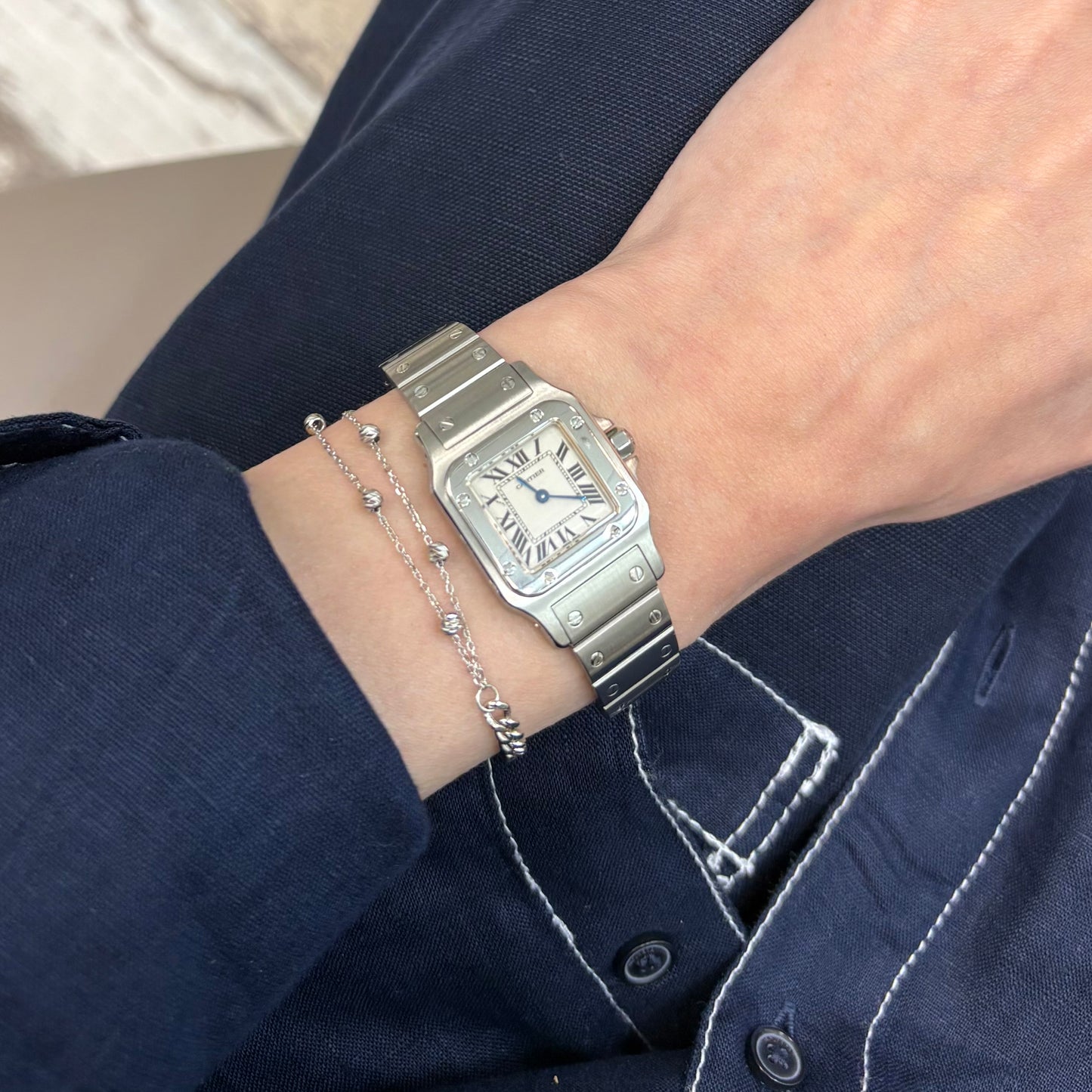 Cartier Santos Galbée Stainless Steel Quartz Watch