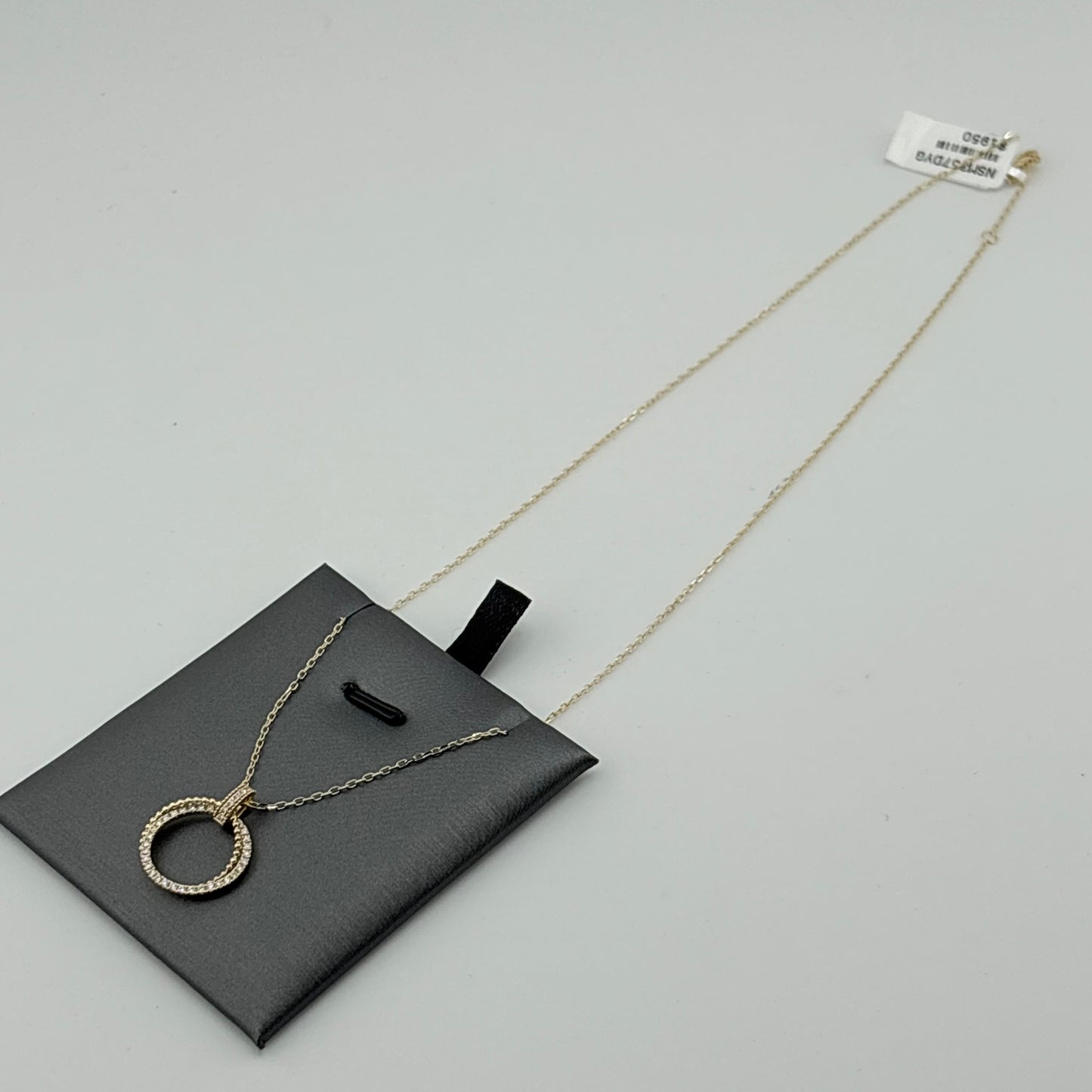 Diamond Circle Necklace, 14k Yellow Gold