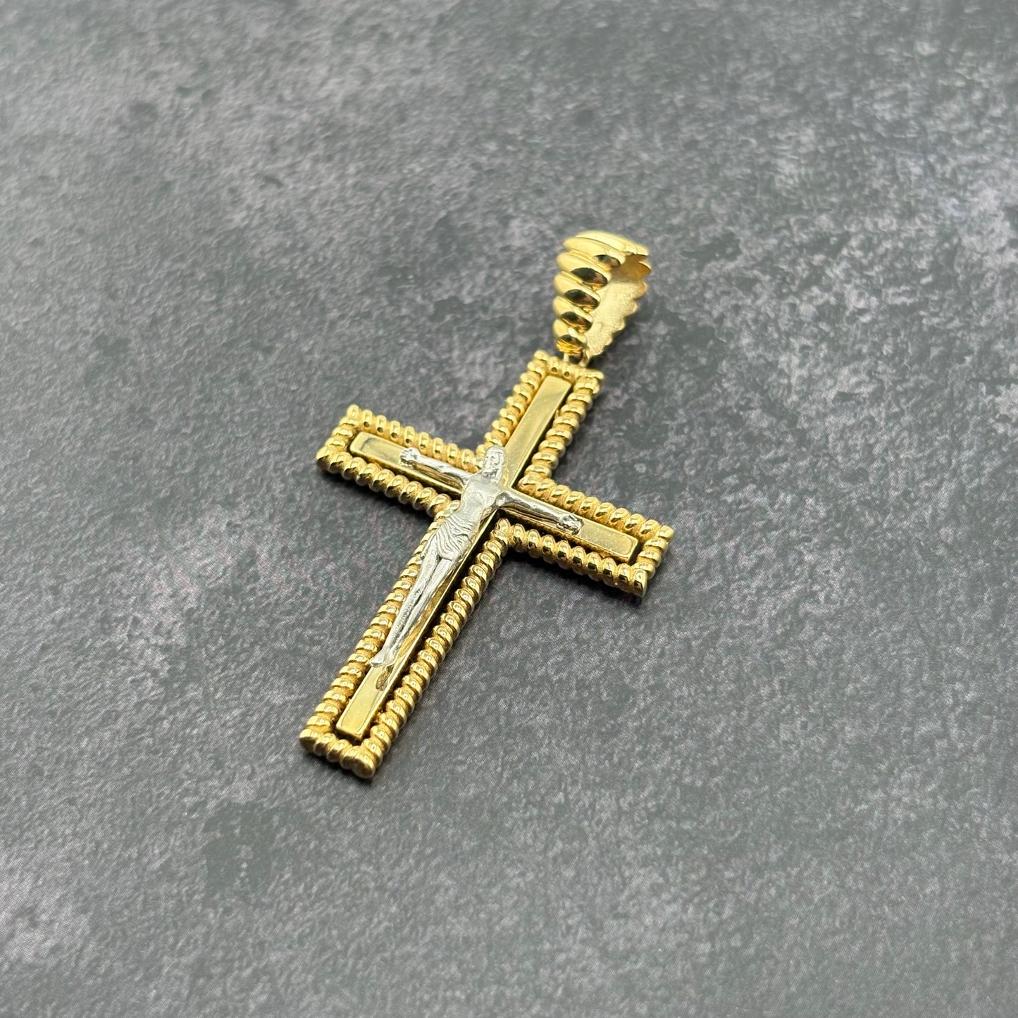 14k Gold Two-Tone Crucifix Pendant