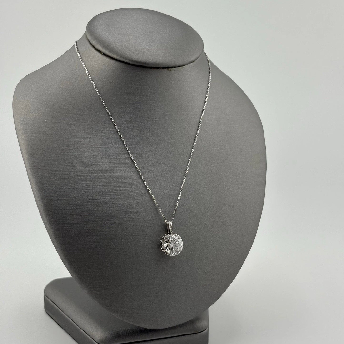 2.76CT Lab Grown Diamond Necklace 14k White Gold