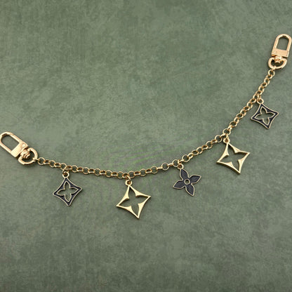 5 Mixed Motif Bag Charm Black/Gold