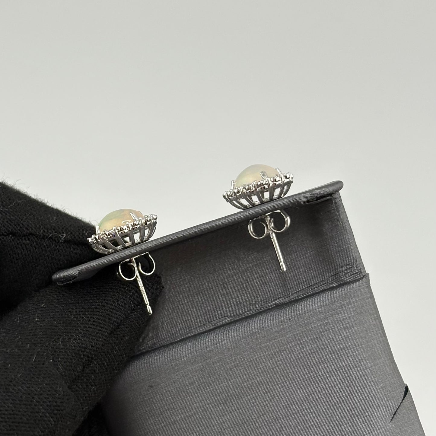 1.4CT Opal Studs with Diamonds