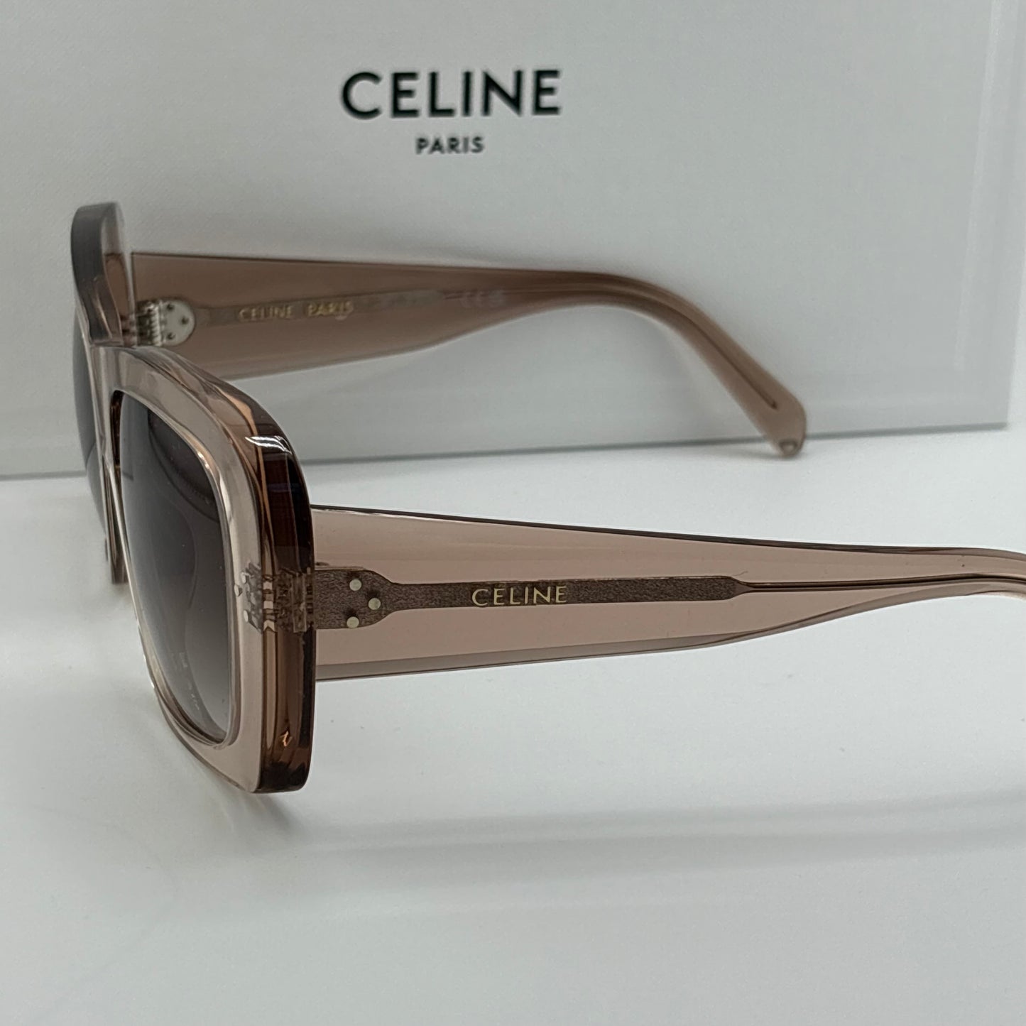 Celine 3 Dots Transparent Taupe Sunglasses
