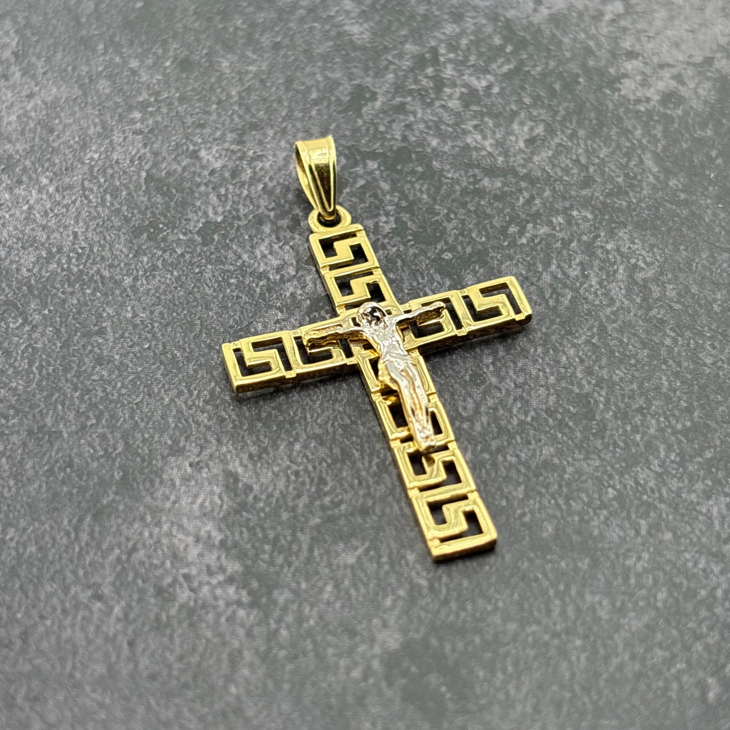 14k Gold Two-Tone Crucifix Pendant