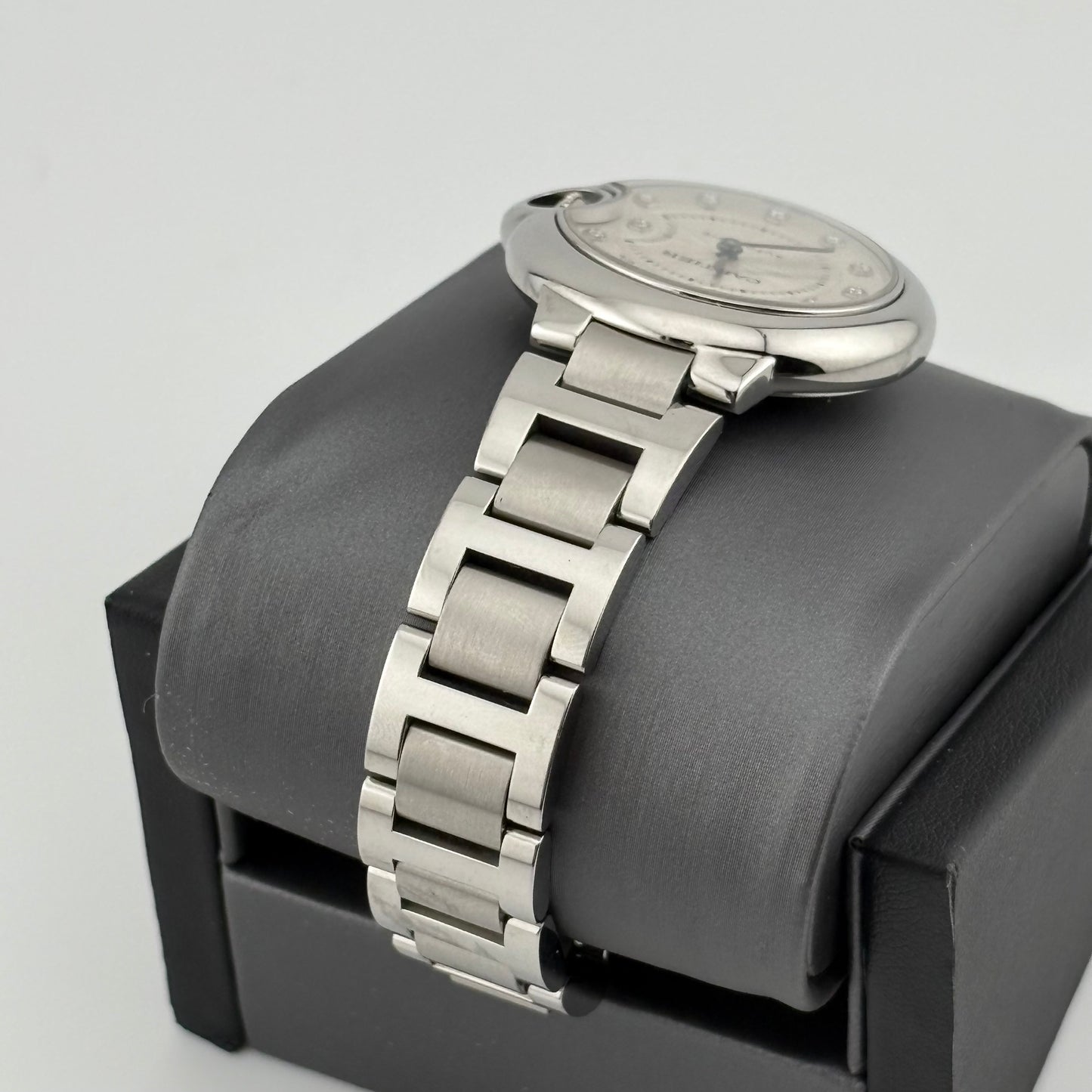 Cartier Ballon Bleu 33mm Automatic Factory Diamond Dial Steel Watch