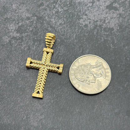14k Gold Solid Cross Pendant