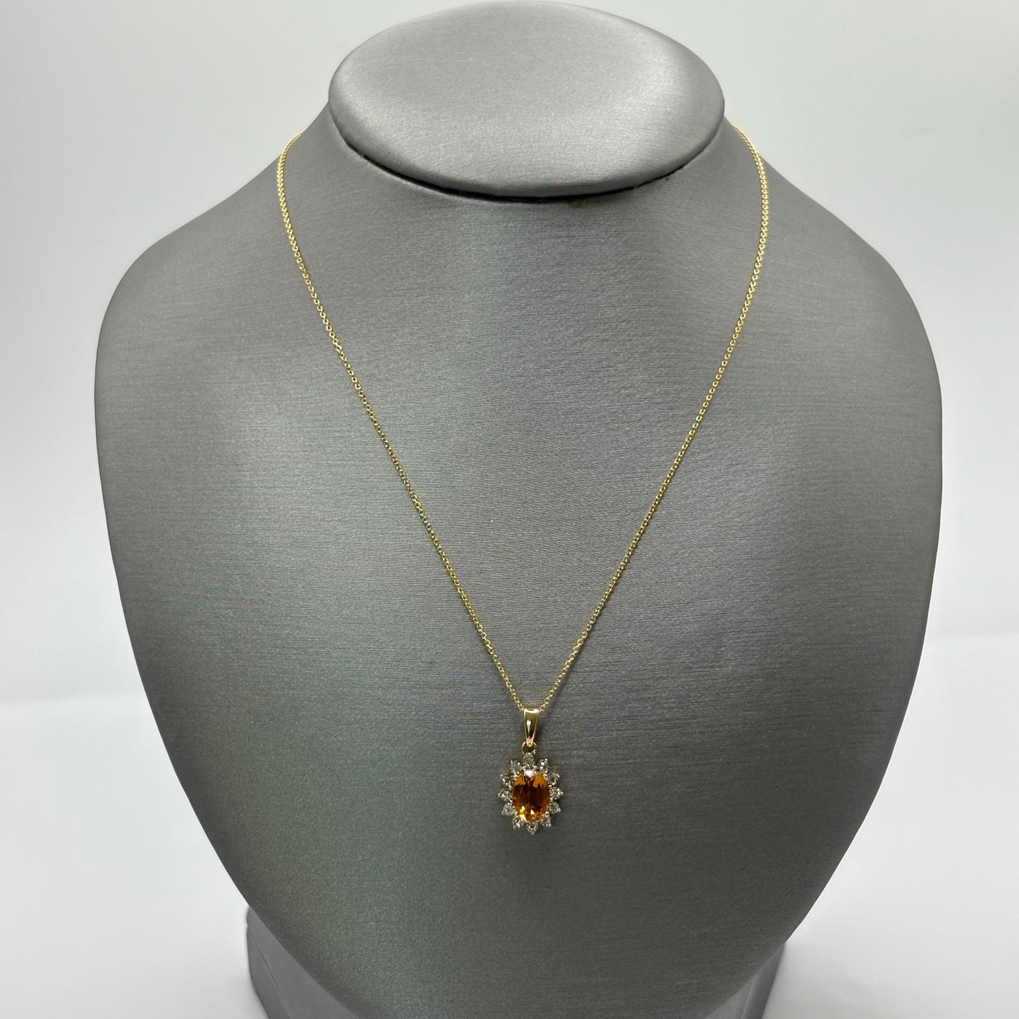 .72CT Citrine Necklace with Diamonds