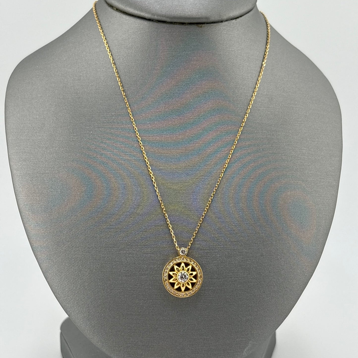 18K Gold Sunburst Necklace with Diamonds