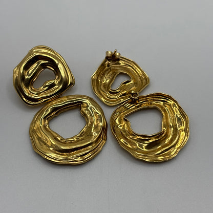 18K Gold Statement Drop Earrings