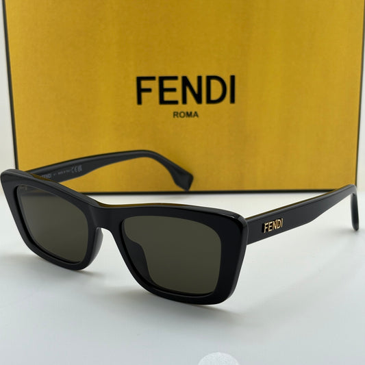Fendi Black Rectangular Sunglasses