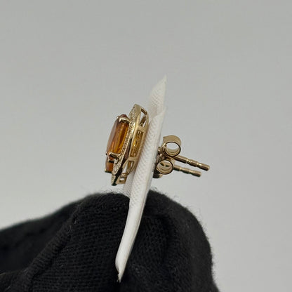 1.4CT Oval Citrine Studs with Diamonds