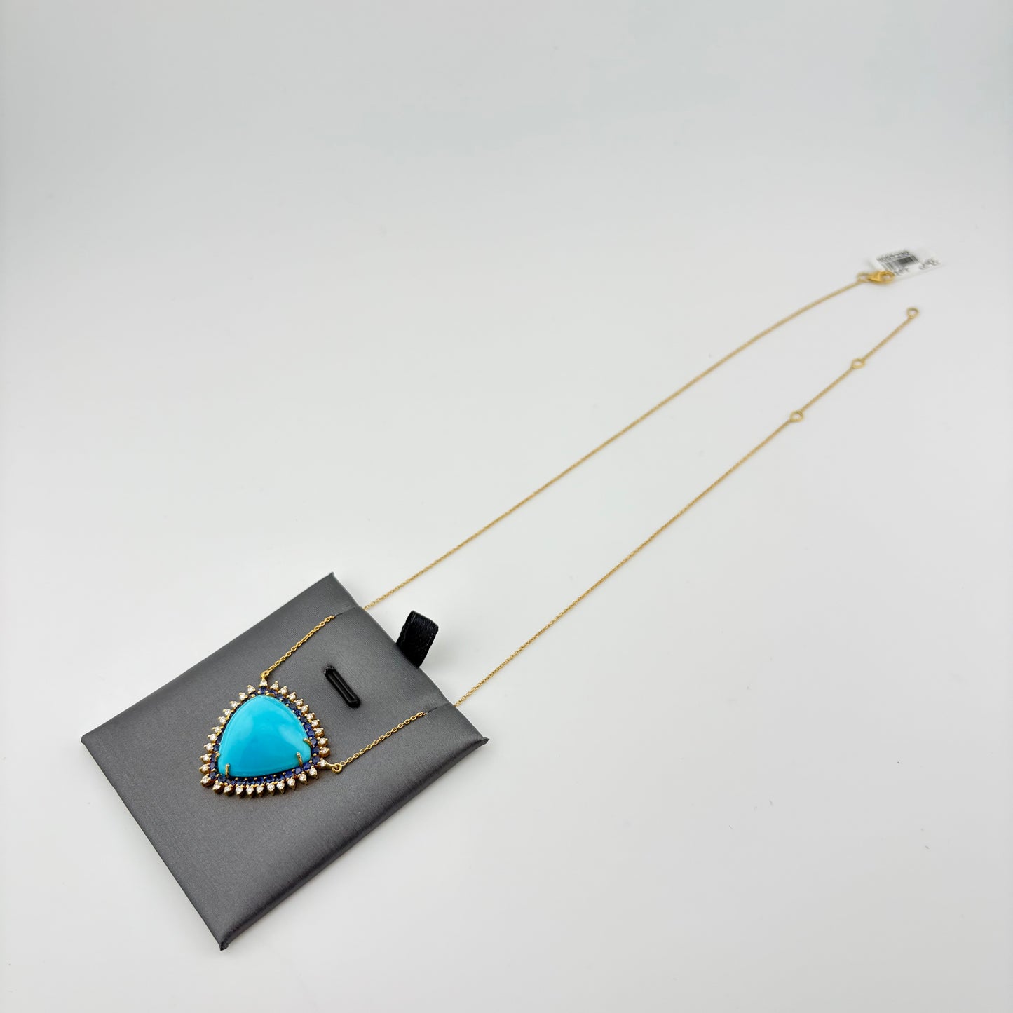 19.23CT Turquoise, Sapphire & Diamond Necklace
