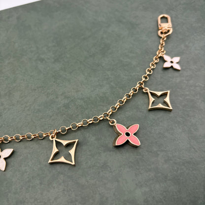 5 Mixed Motif Bag Charm Pink/White