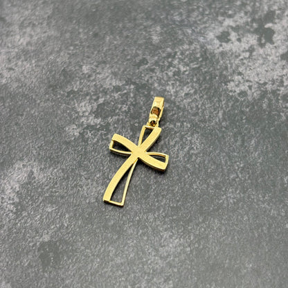 14k Gold Open Cross Pendant