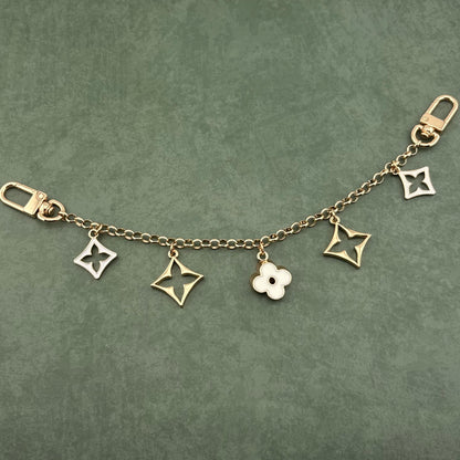 5 Mixed Motif Bag Charm White