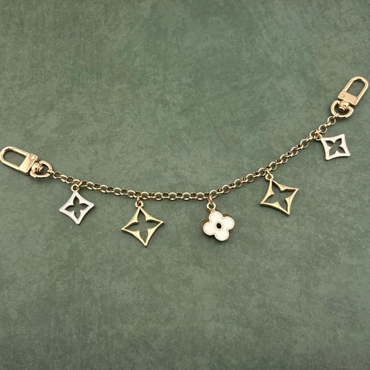 5 Mixed Motif Bag Charm White