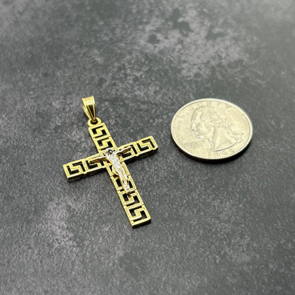 14k Gold Two-Tone Crucifix Pendant