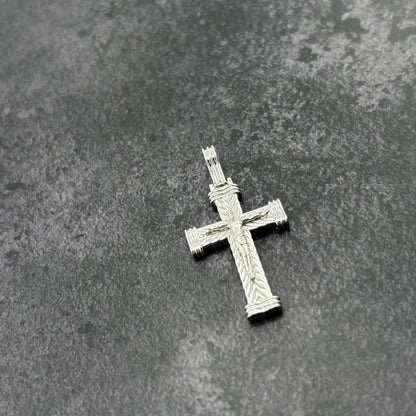 14k White Gold Crucifix Pendant