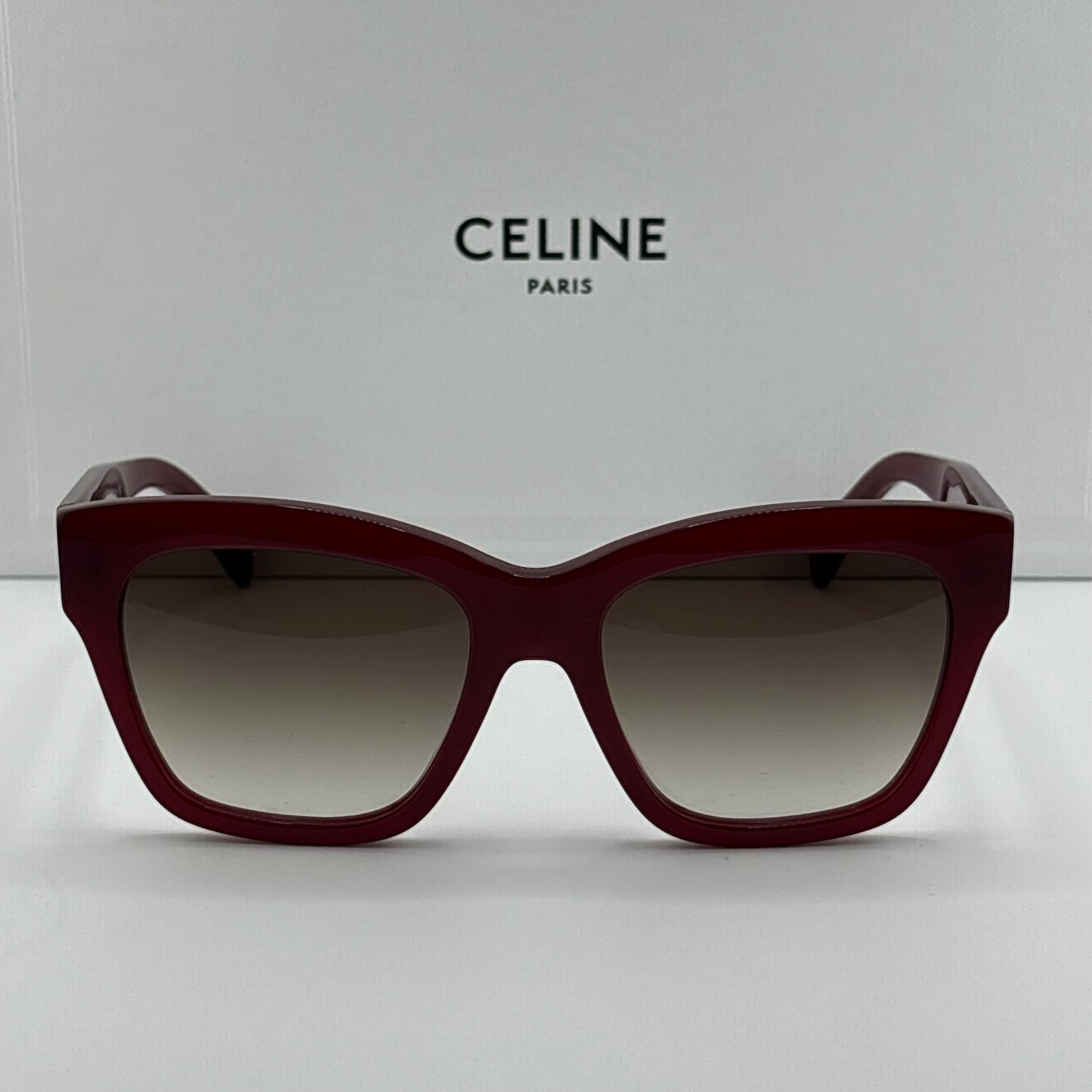 Celine Triomphe Square Sunglasses, Bordeaux