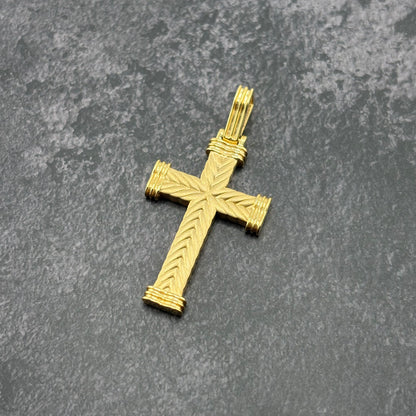 14k Gold Solid Cross Pendant