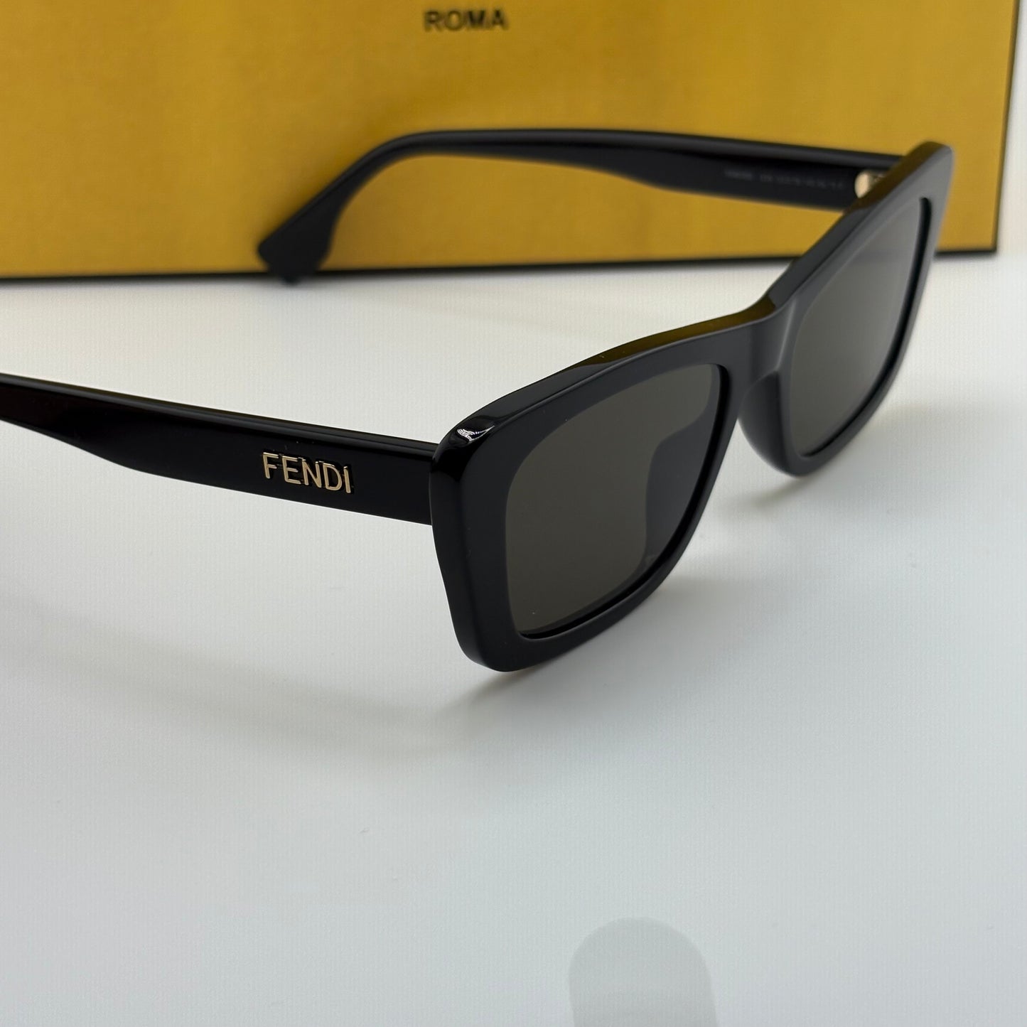 Fendi Black Rectangular Sunglasses