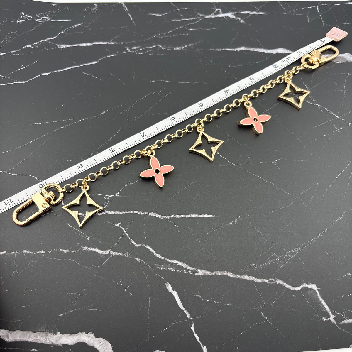 5 Mixed Motif Bag Charm Pink