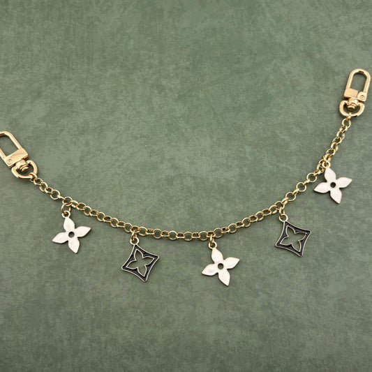 5 Mixed Motif Bag Charm Black/White