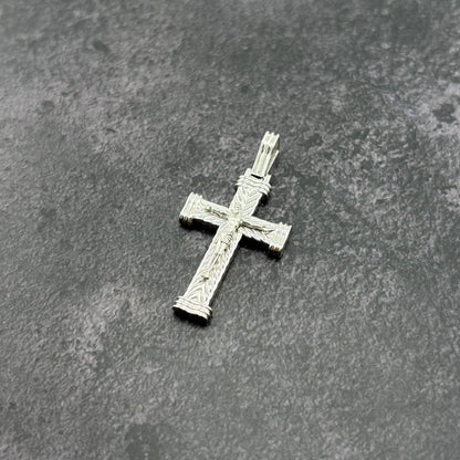 14k White Gold Crucifix Pendant