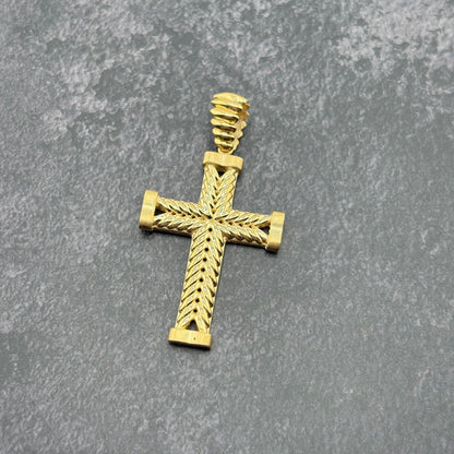 14k Gold Solid Cross Pendant