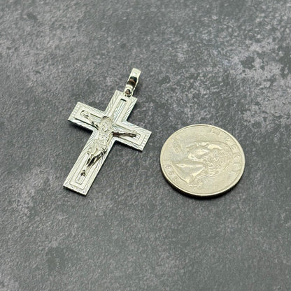 14k White Gold Crucifix Pendant