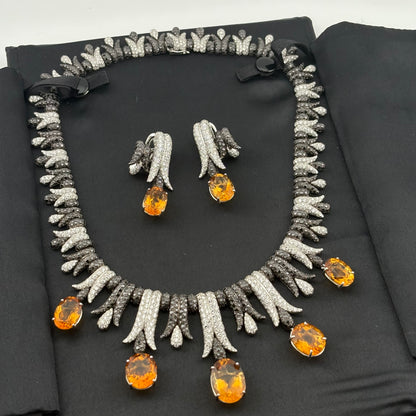 de GRISOGONO Spessartite Garnet & Diamond High Jewelry Demi-Parure