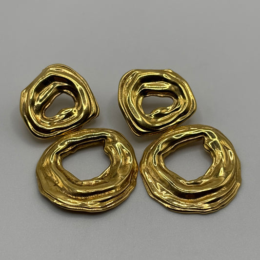 18K Gold Statement Drop Earrings
