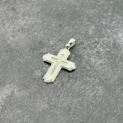 14k White Gold Cross Pendant