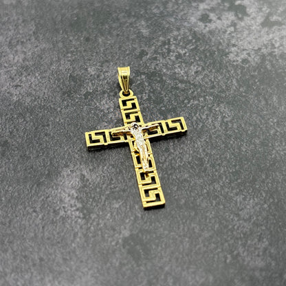 14k Gold Two-Tone Crucifix Pendant
