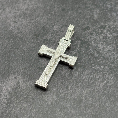 14k White Gold Crucifix Pendant