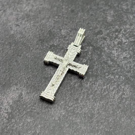 14k White Gold Crucifix Pendant