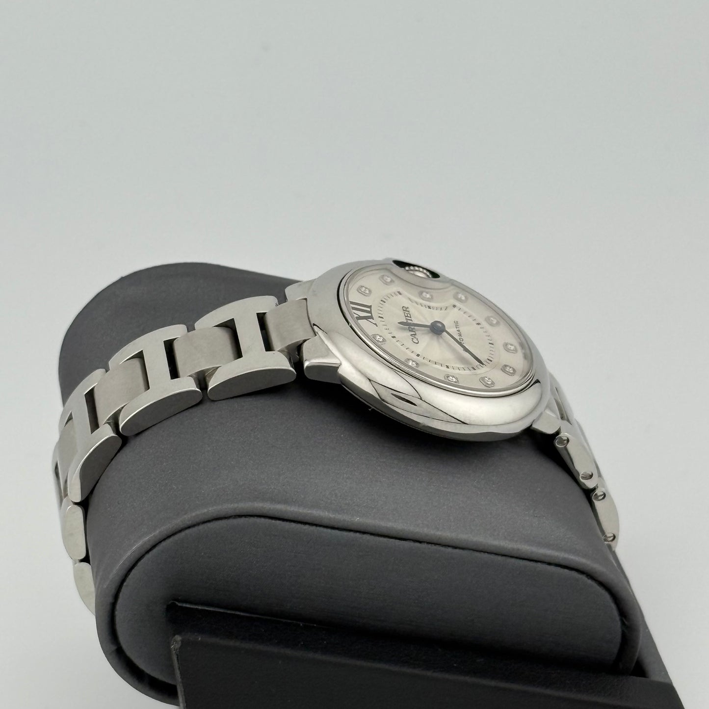 Cartier Ballon Bleu 33mm Automatic Factory Diamond Dial Steel Watch