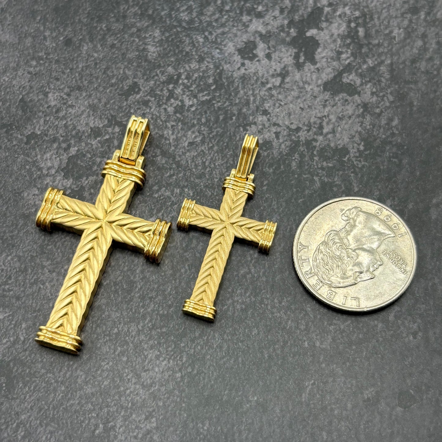 14k Gold Cross Pendants - 2 Sizes Available