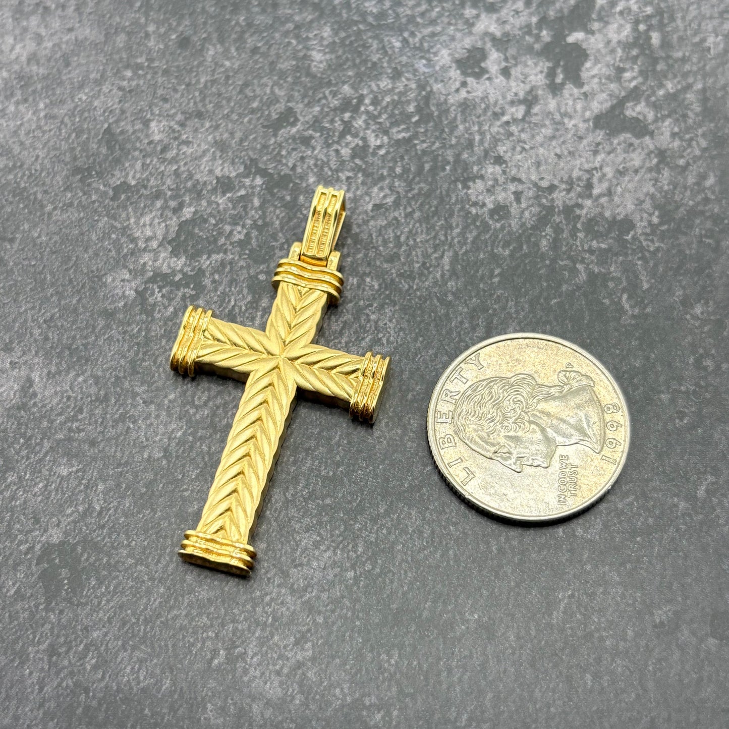 14k Gold Solid Cross Pendant