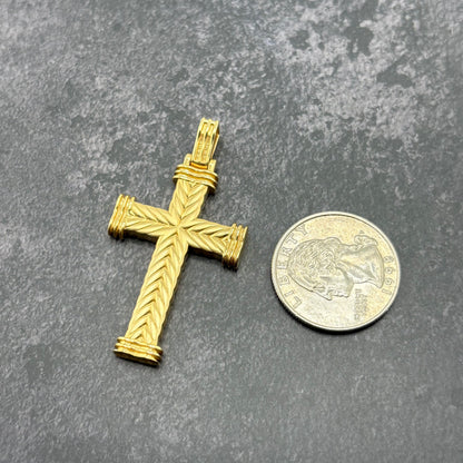 14k Gold Solid Cross Pendant
