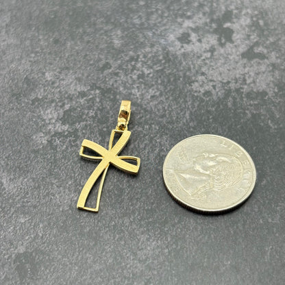 14k Gold Open Cross Pendant