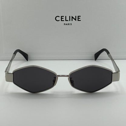Celine Metal Triomphe Sunglasses, Silver Angular