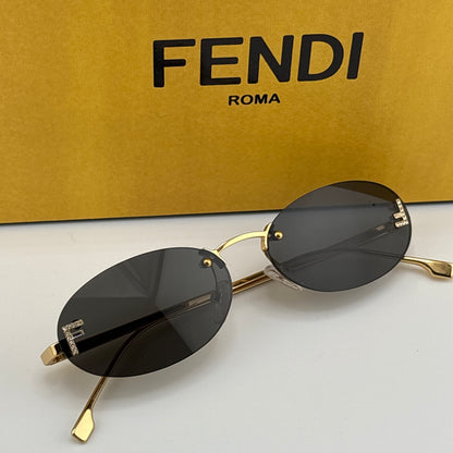 Fendi First Crystal Rimless Sunglasses
