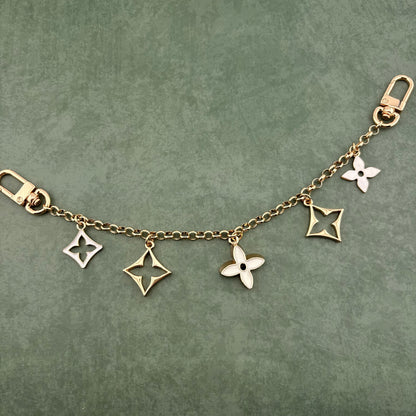 5 Mixed Motif Bag Charm White