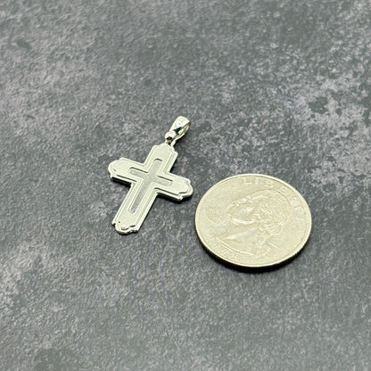 14k White Gold Cross Pendant
