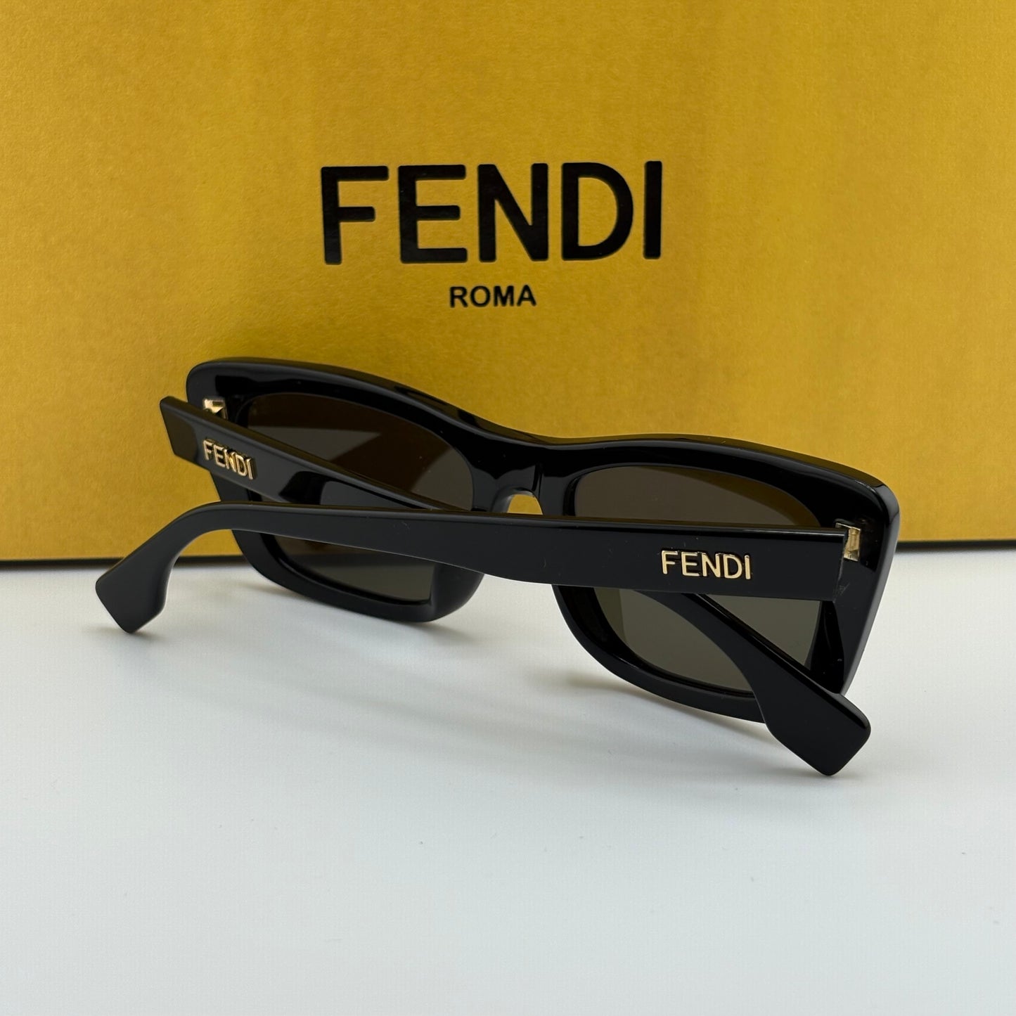 Fendi Black Rectangular Sunglasses
