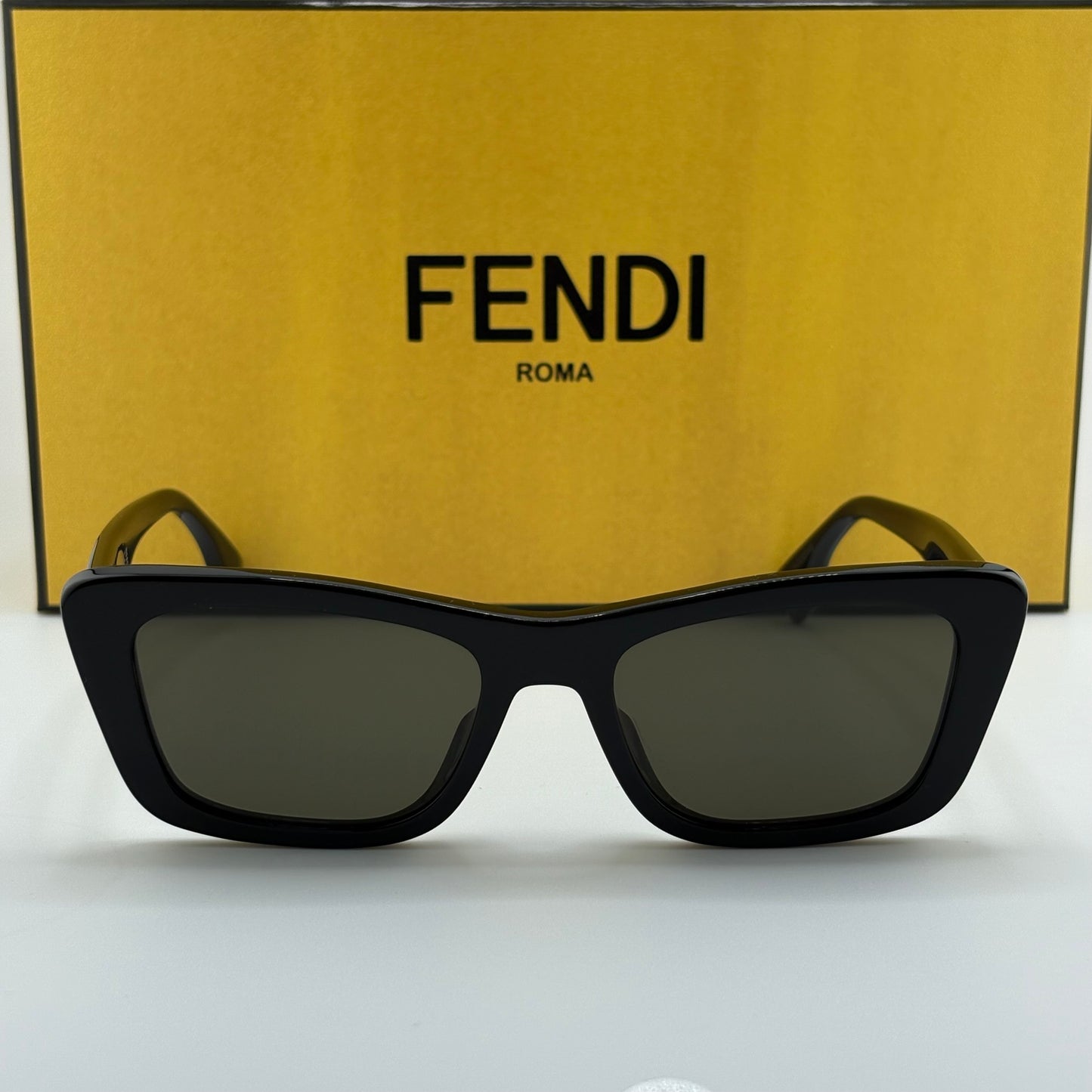 Fendi Black Rectangular Sunglasses