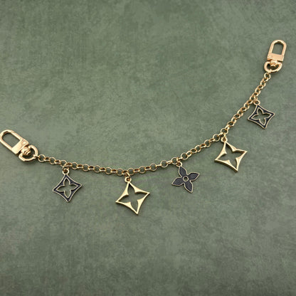 5 Mixed Motif Bag Charm Black/Gold