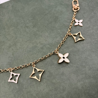 5 Mixed Motif Bag Charm White