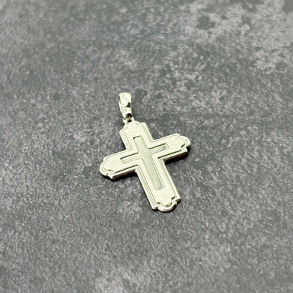 14k White Gold Cross Pendant